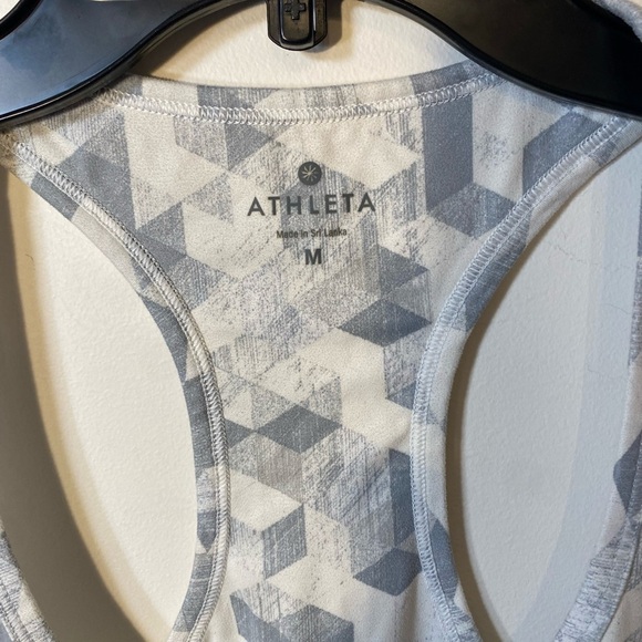 Women’s Athleta Gray and White Razor Back Tank Top Size Medium - Picture 2 of 7